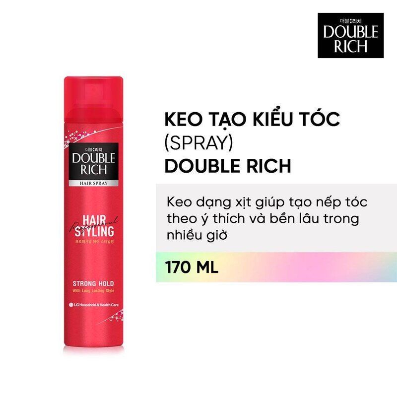 Keo Xịt Cố Định Tóc Double Rich Hair Spray Strong Hold 170ml
