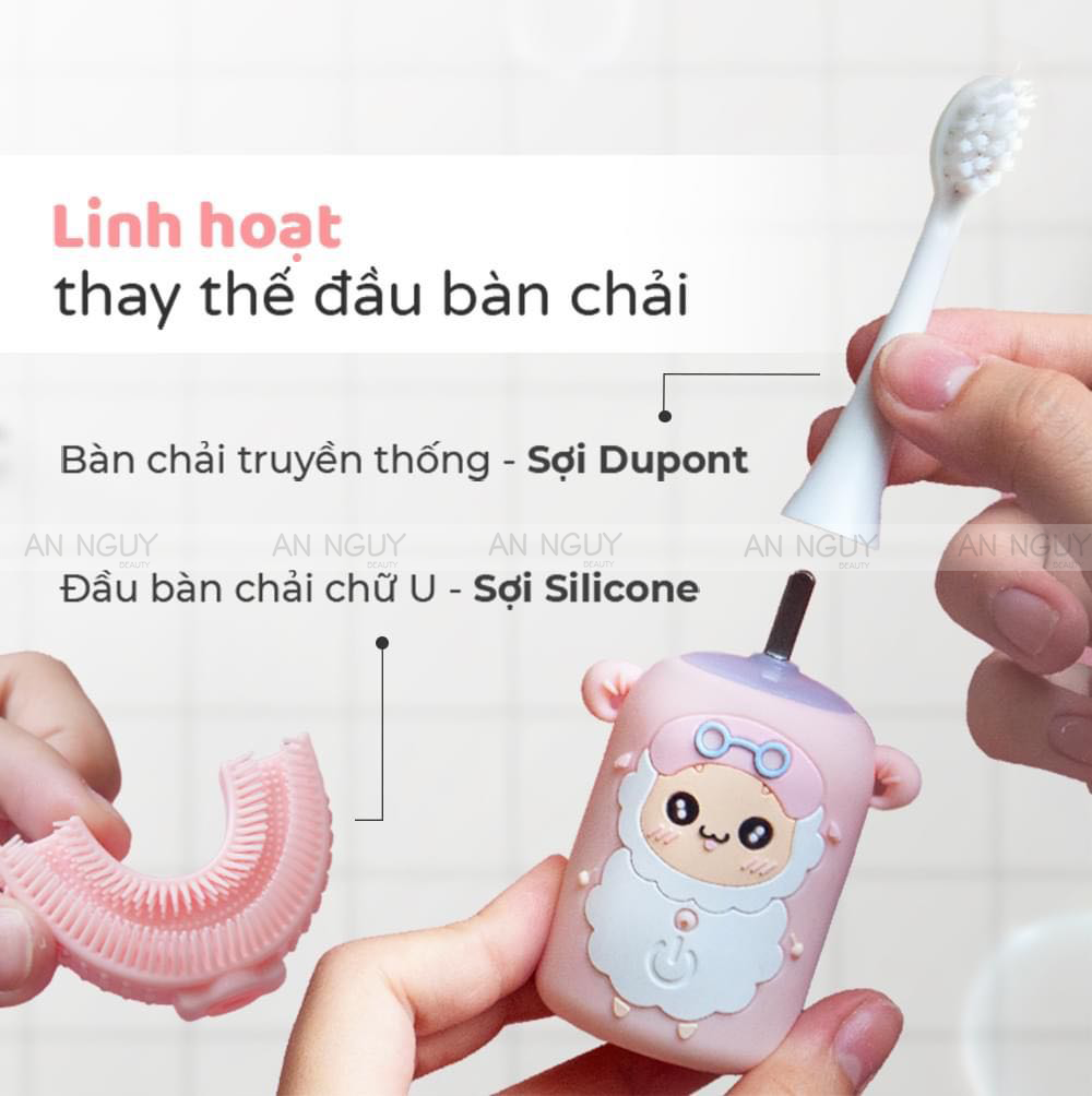 Combo Quà Tặng + Bàn Chải Đánh Răng Điện Cho Trẻ Em HALIO Smart Sonic Electric Toothbrush For Kids (Xanh Dương)