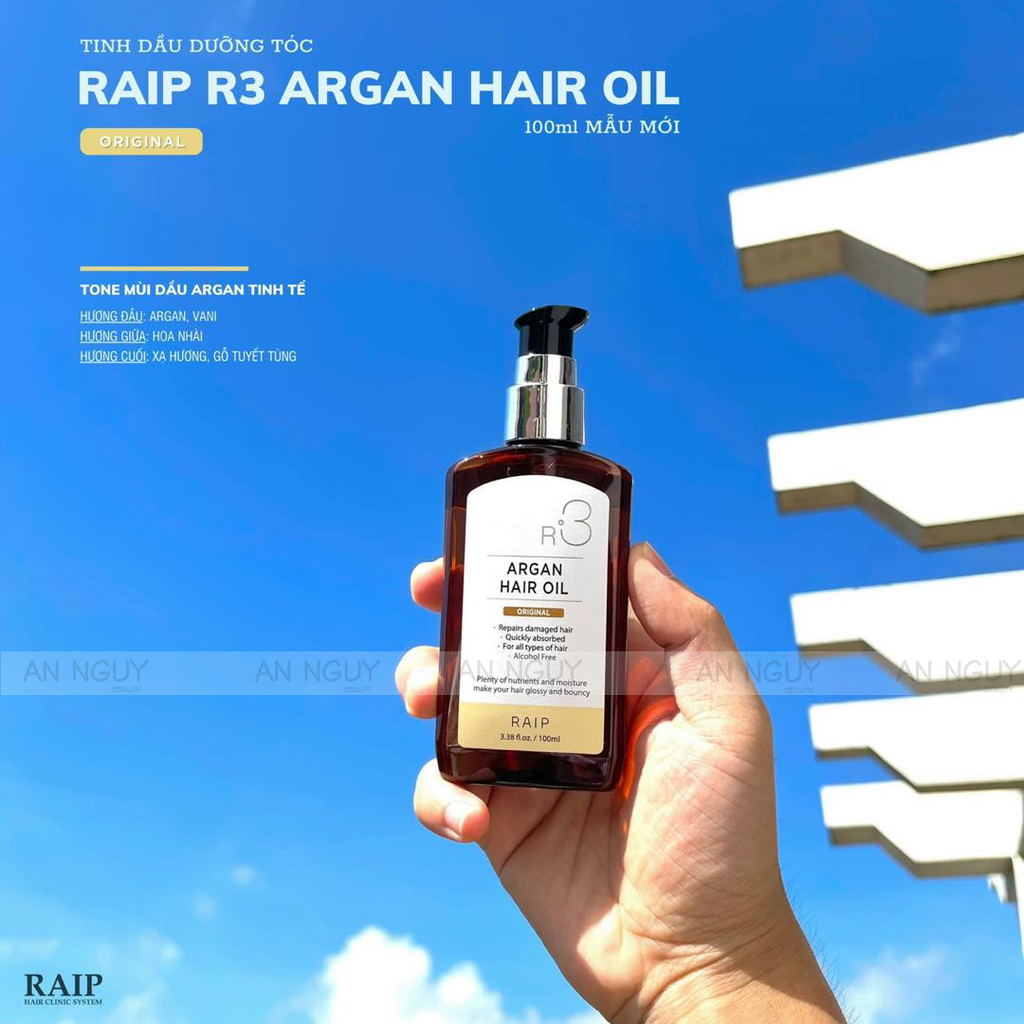 Dầu Dưỡng Tóc Raip R3 Argan Hair Oil Giảm Hư Tổn, Giúp Tóc Suôn Mượt 100ml