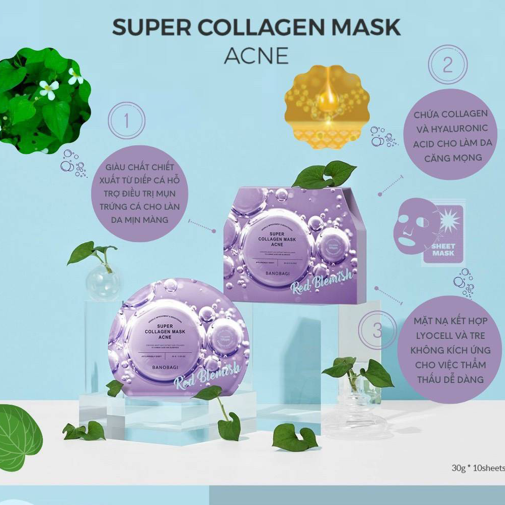 Mặt Nạ Banobagi Super Collagen Mask Tăng Độ Đàn Hồi, Dưỡng Da 30gr