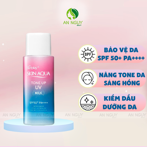 Sữa Chống Nắng Sunplay Skin Aqua Tone Up UV Milk SPF50+ PA++++ Dưỡng Trắng, Nâng Tone Da 50gr
