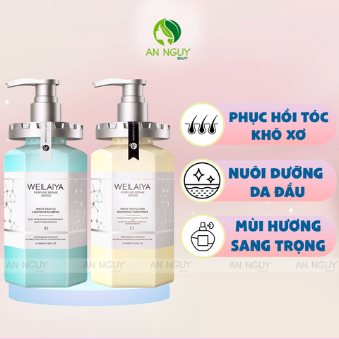 Bộ Gội Xả Weilaiya Phục Hồi White Truffle Lightness 450ml x 2