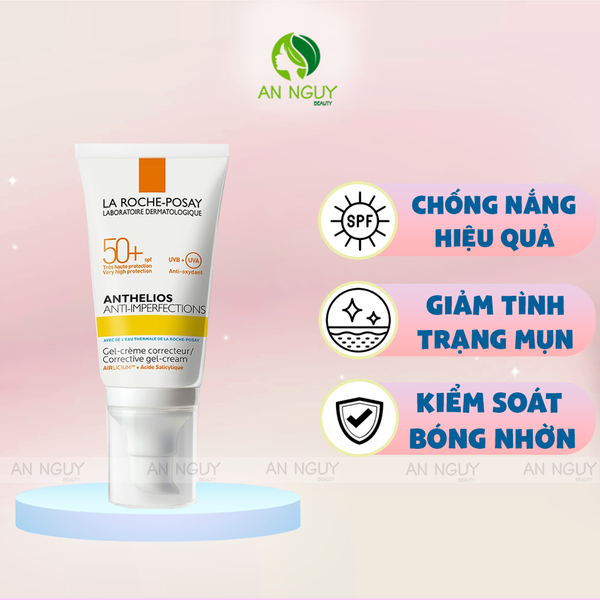 Kem Chống Nắng La Roche-Posay Anthelios Anti-Imperfections Gel-Cream SPF 50+ Cho Da Dầu Mụn