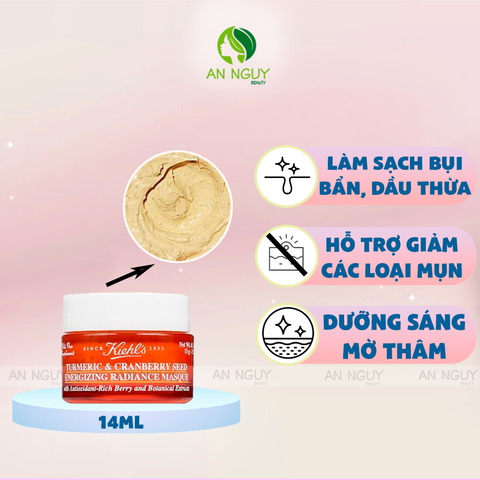 Mặt Nạ Nghệ Kiehl's Turmeric & Cranberry Seed Energzing Radiance Masque Sáng Da, Làm Sạch Dầu Thừa, Bã Nhờn