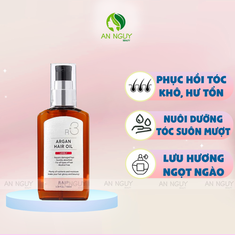 Dầu Dưỡng Tóc Raip R3 Argan Hair Oil Giảm Hư Tổn, Giúp Tóc Suôn Mượt 100ml