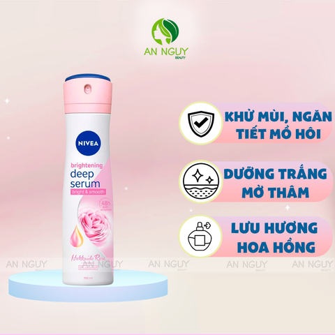 Xịt Ngăn Mùi Nivea Brightening Deep Serum Spray Dưỡng Sáng 150ml