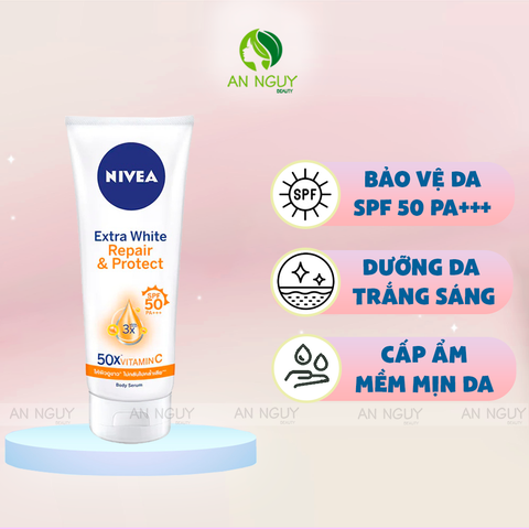 Tinh Chất Dưỡng Thể Chống Nắng Nivea Extra White Repair & Protect Body Serum SPF50 PA+++ Dưỡng Trắng 180ml