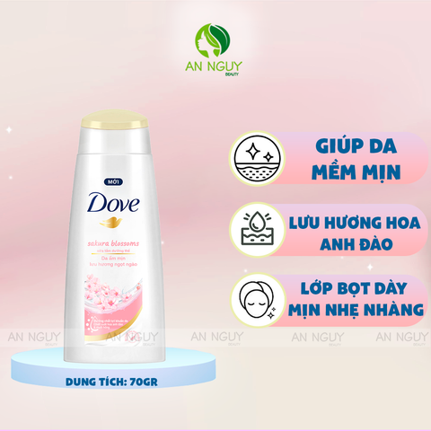 Sữa Tắm Dove Sakura Blossoms Dưỡng Thể Ẩm Mịn Hương Hoa Anh Đào 70gr