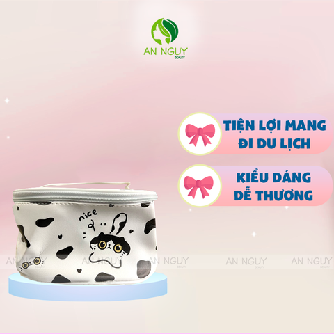 Túi Đựng Mỹ Phẩm Mèo Trắng Kích Thước 21*12.5*15.5cm