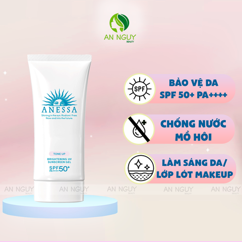 Gel Chống Nắng Anessa Tone Up Brightening UV Sunscreen Gel SPF50+ PA++++ Làm Sáng Da Nâng Tông 90gr