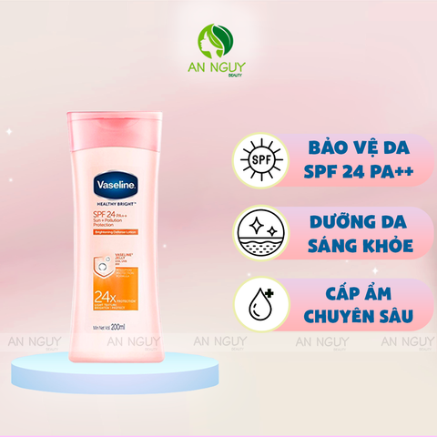 Dưỡng Thể Vaseline Sun+Pollution Body Lotion SPF24 PA++ Chống Nắng Và Dưỡng Trắng Da