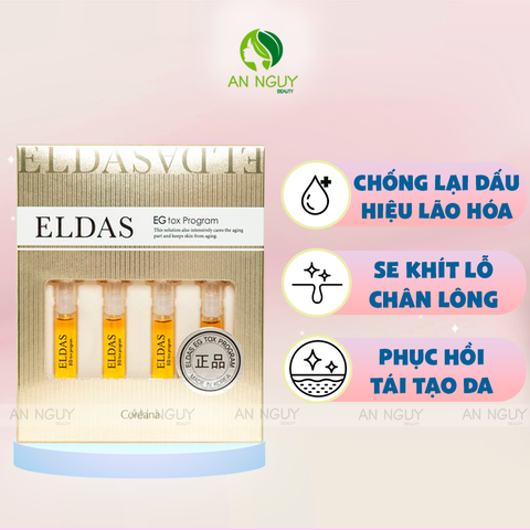 Hộp 4 Ống Tế Bào Gốc Coreana Eldas EG Tox Program Tái Tạo, Căng Bóng Da (2ml x 4)