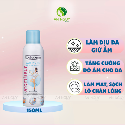 Xịt Khoáng Evoluderm Atomiseur Eau Pure Dưỡng Ẩm, Cấp Nước & Làm Dịu Da