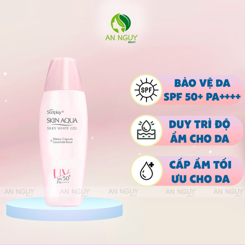 Gel Chống Nắng Sunplay Skin Aqua Silky White Gel SPF50+ PA++++ Dưỡng Da Sáng Mịn Cho Da Thường, Khô