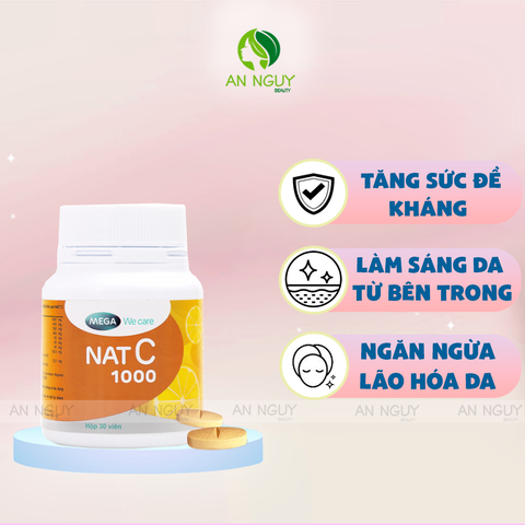 Viên Uống Bổ Sung Vitamin C Mega We Care Nat C 1000 30 Viên