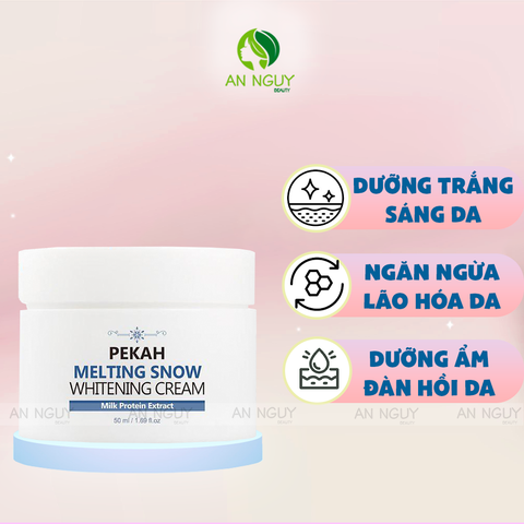 Kem Dưỡng Nâng Tone PeKah Melting Snow Whitening Cream Dưỡng Trắng Sáng Da 50ml