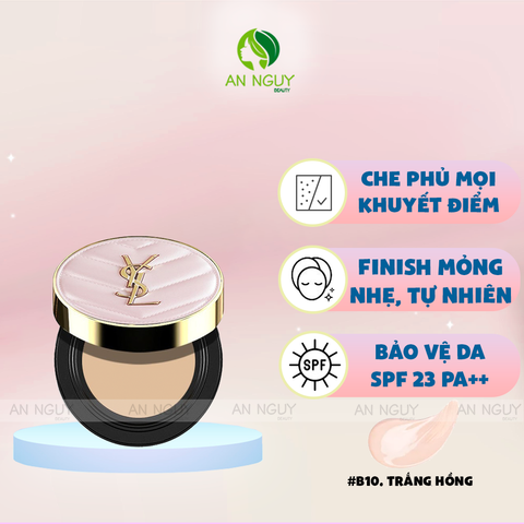 Phấn Nước Cushion YSL Touche Eclat Glow Pact Cushion High Cover Mesh Foundation (Vỏ Da Hồng)