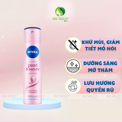 Xịt Ngăn Mùi Nivea Anti-Perspirant Pearl & Beauty 48H Spray Ngọc Trai Dưỡng Da Sáng Mịn 150ml