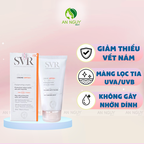 Kem Chống Nắng SVR SPF50+ Clairial Crème Hỗ Trợ Làm Mờ Nám 50ml