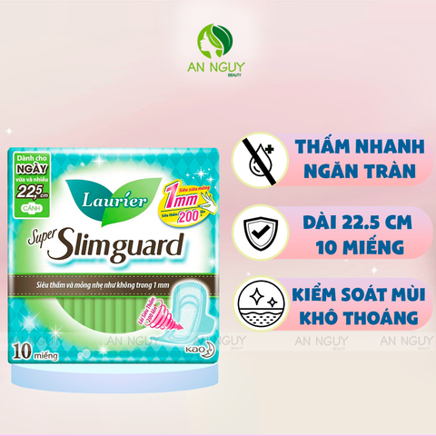 Băng Vệ Sinh Laurier Super Slimguard 1mm 22.5cm Mỏng Nhẹ Êm Ái