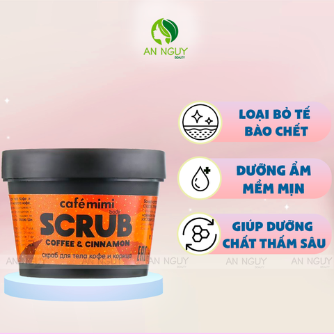 Tẩy Tế Bào Chết Body Cafe & Quế Cafe Mimi 120gr