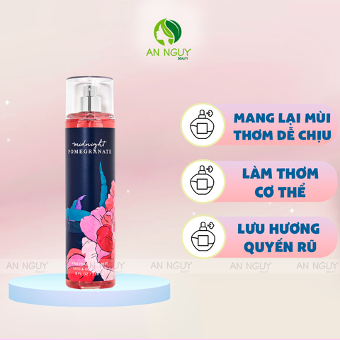 Xịt Thơm Bath & Body Works Honey Midnight Pomegranate Fine Fragrance Mist Hương Thơm Lôi Cuối 236ml