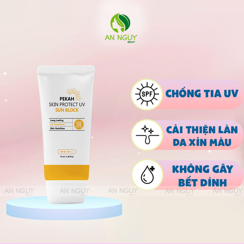 Kem Chống Nắng Vật Lý Pekah Skin Protect UV Sun Block SPF 50+ PA+++ Bảo Vệ Khỏi Tia UV 70ml