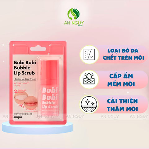 Tẩy Tế Bào Chết Môi Sủi Bọt Unpa Bubi Bubi Bubble Lip Scrub 10ml