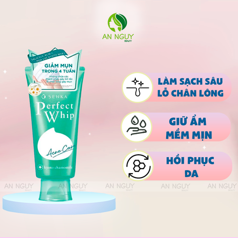 Sữa Rửa Mặt Senka Acne Perfect Whip Acne Care Ngăn Ngừa Mụn 100gr