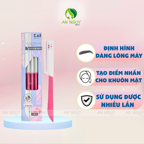 Dao Cạo Mày KAI Beauty-M Cán Hồng