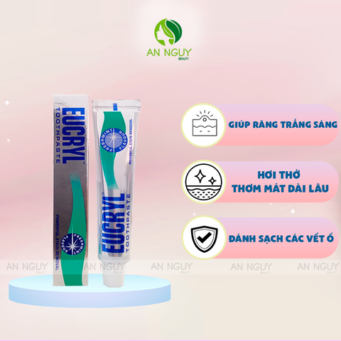 Kem Đánh Răng EUCRYL Toothpaste Freshmint Làm Trắng Răng Hương Bạc Hà 62g