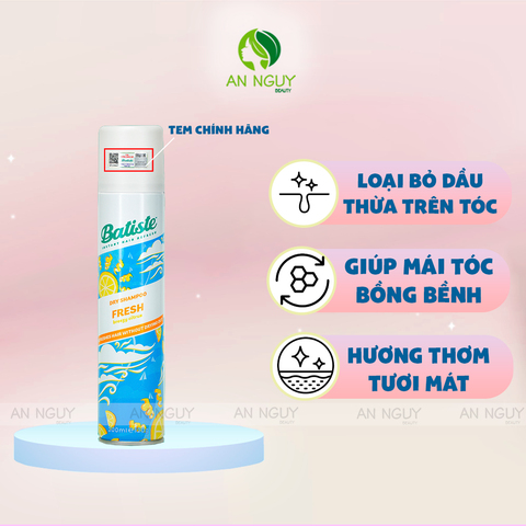 Dầu Gội Khô Batiste Dry Shampoo 200ml