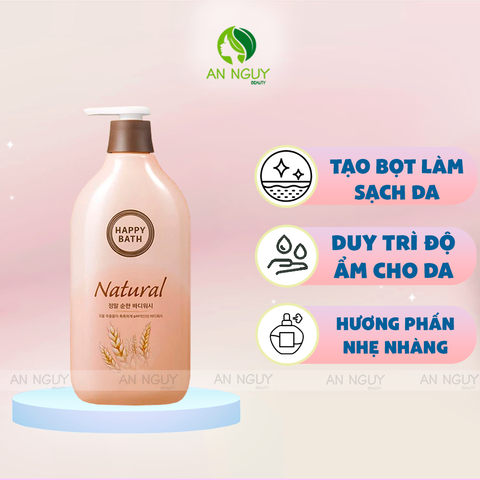 Sữa Tắm Happy Bath Natural Body Wash Chiết Xuất Thiên Nhiên, Dưỡng Ẩm Da 900g