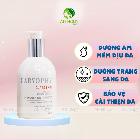 Kem Dưỡng Caryophy Glass Skin Brightening & Skin Re-Balancing In Shower Body Tone-Up Trắng Da, Nâng Tone 300gr