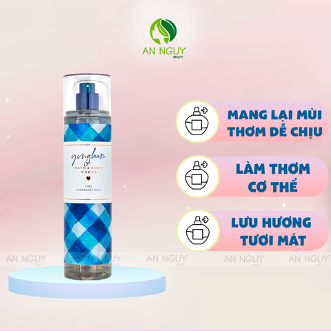 Xịt Thơm Bath & Body Works GingHam Fine Fragrance Mist Hương Thơm Nhẹ Nhàng (Mẫu Cũ)