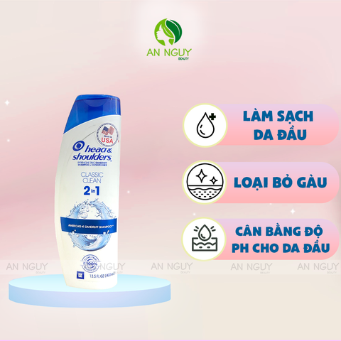 Dầu Gội & Xả Head & Shoulders Classic Clean 2in1 Pyrithione ZinC Dandruff