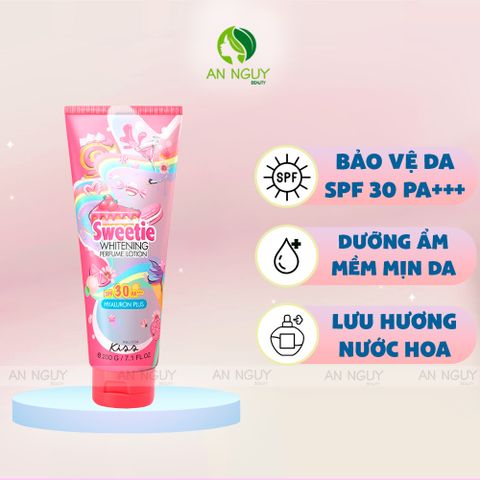 Dưỡng Thể Chống Nắng Malissa Kiss Whitening Perfume Lotion SPF30 PA+++ Trắng Da Hương Nước Hoa 200gr