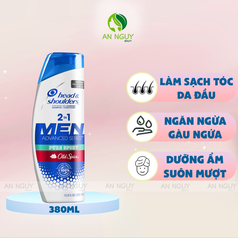 Dầu Gội & Xả Head & Shoulders Men Old Spice Pure Sport 2in1 Hương Nam Tính (Hàng Mỹ Nhập Khẩu)