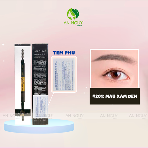 Chì Kẻ Mày Hold Live Natural Fine Eyebrow Pencil - 201 Xám Đen