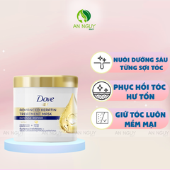 Kem Ủ Tóc Dove Keratin Advanced Keratin Treatment Mask Intense Repair Phục Hồi Hư Tổn Cao Cấp 180ml