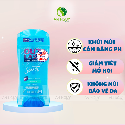 Gel Khử Mùi Secret Outlast Sweat & Odor 73gr (Hàng Mỹ Nhập Khẩu)