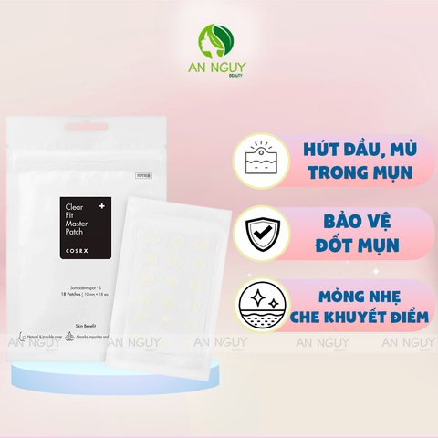 Miếng Dán Mụn Cosrx Clear Fit Master Patch Gom Cồi Mụn, Bảo Vệ Đốm Mụn 18 Miếng