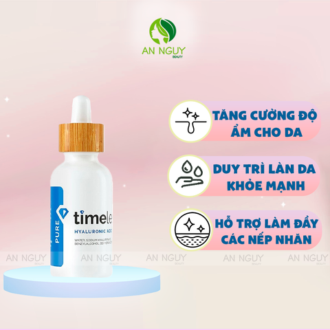 Tinh Chất Timeless Hyaluronic Acid 100% Pure Serum Cấp Nước, Dưỡng Ẩm 60ml