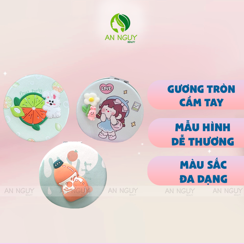 Gương Tròn Cầm Tay Nhỏ Gọn, Tiện Lợi