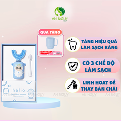 Combo Quà Tặng + Bàn Chải Đánh Răng Điện Cho Trẻ Em HALIO Smart Sonic Electric Toothbrush For Kids (Xanh Dương)