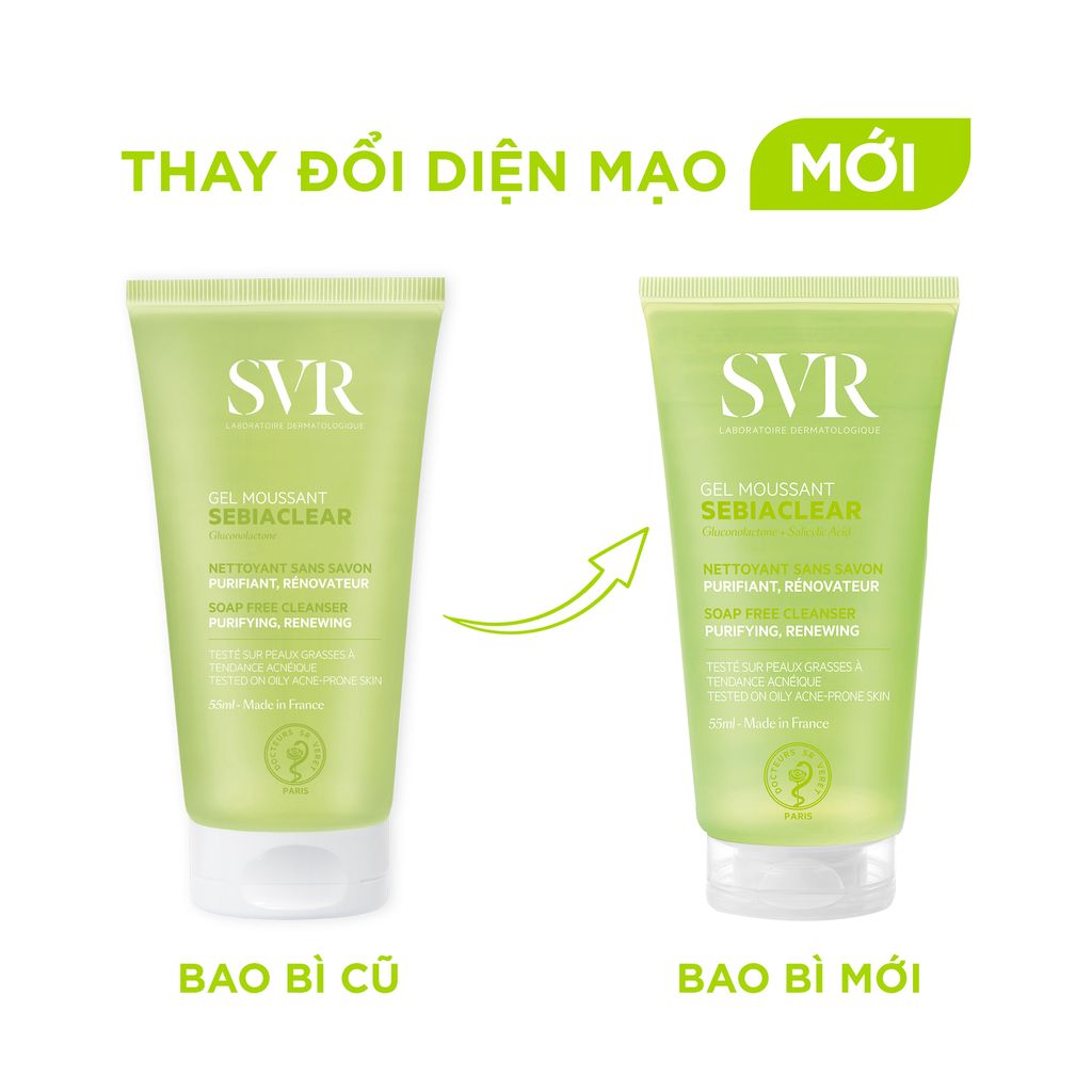 Gel Rửa Mặt SVR Sebiaclear Gel Moussant Không Chứa Xà Phòng Dành Cho Da Dầu