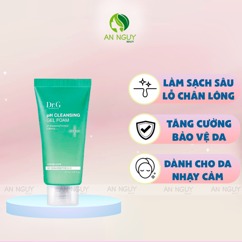 Gel Rửa Mặt Tạo Bọt Dr.G pH Cleansing Gel Foam Cho Da Nhạy Cảm