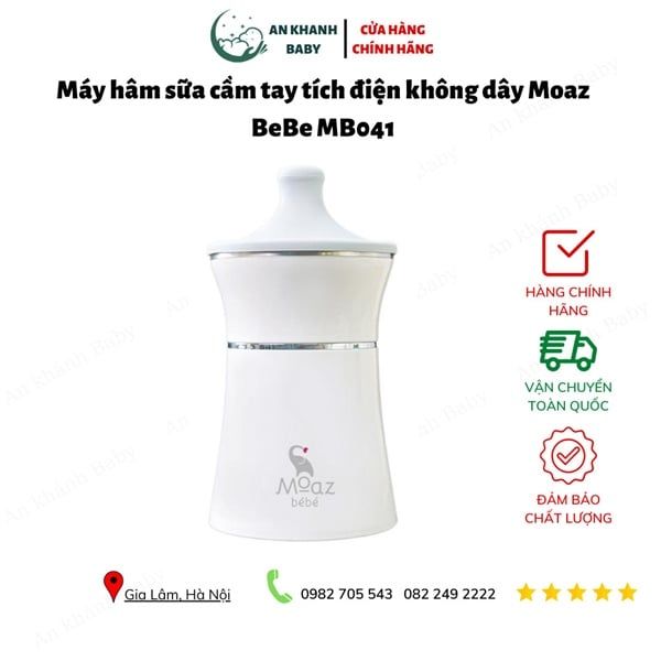 Máy hâm sữa cầm tay tích điện không dây moaz bebe