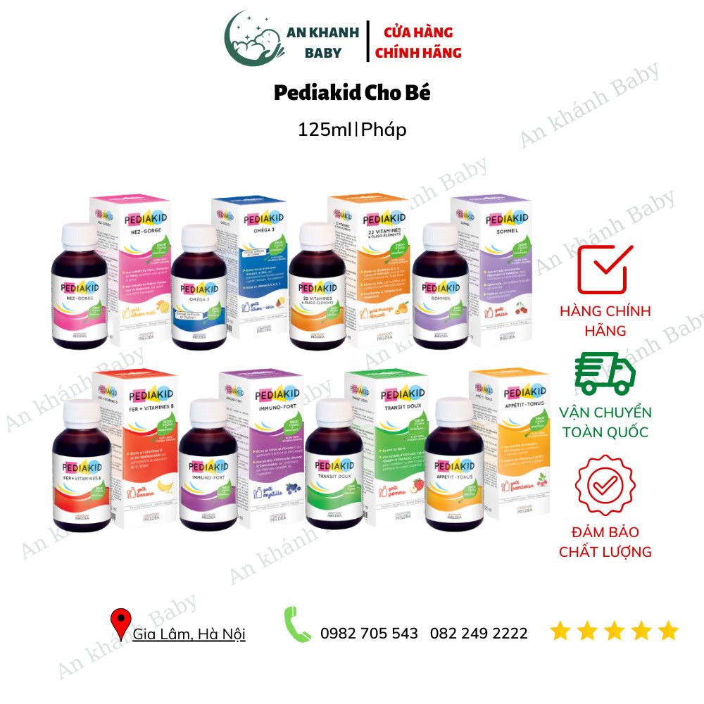 Siro Pediakid Fer + Vitamines B hỗ trợ liệu pháp điều trị thiếu máu do thiếu sắt (125ml)