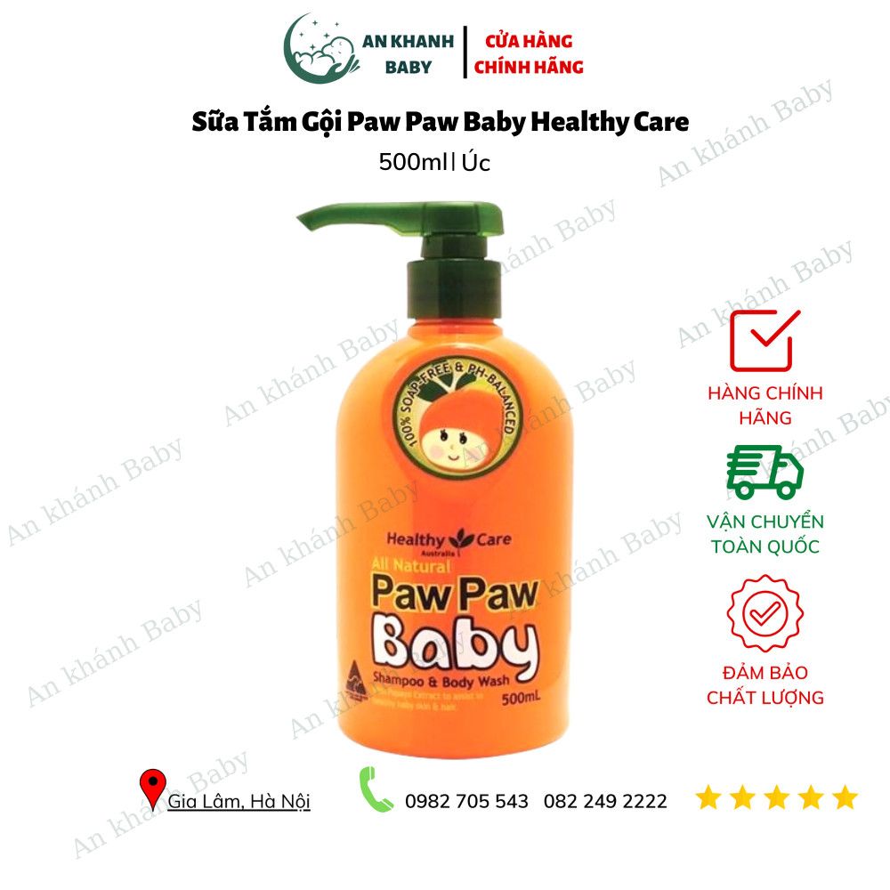 Sữa tắm gội Paw Paw Baby Healthy Care 500ml của Úc cho trẻ